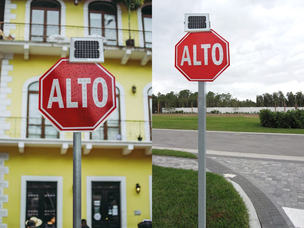 Señales viales solares restrictivas alto - indisect