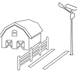 lámparas solares en ranchos y granjas -lampara con panel solar