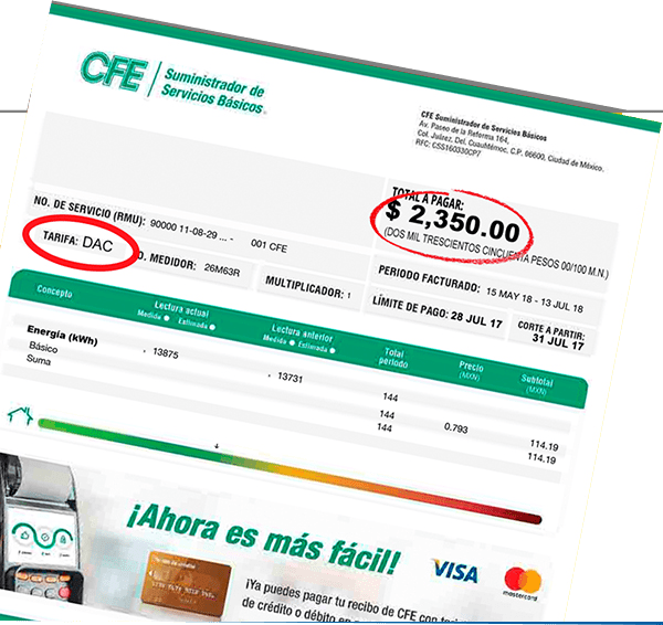paneles solares en México recibo de luz caro indisect