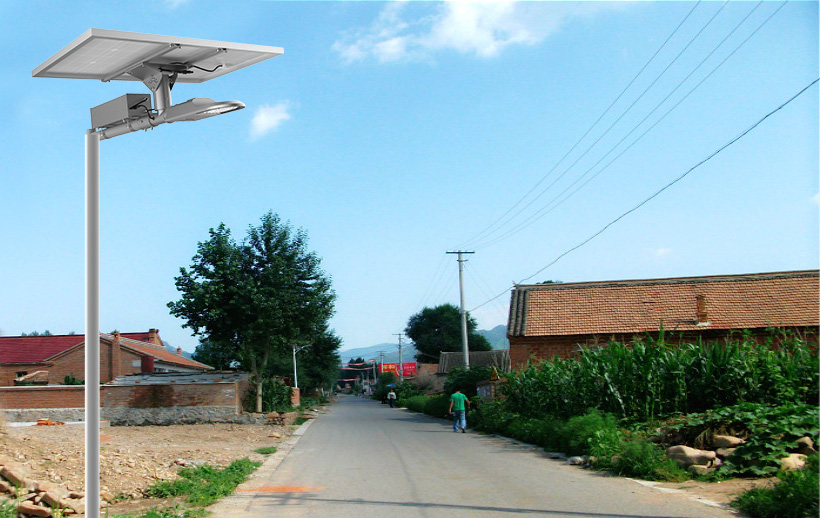 led solar street light in rural area